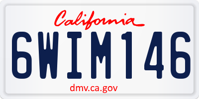 CA license plate 6WIM146