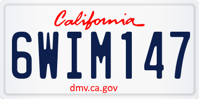 CA license plate 6WIM147