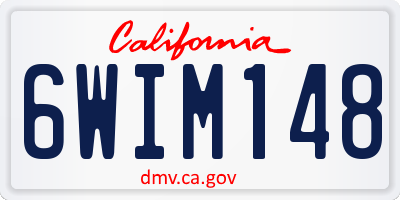 CA license plate 6WIM148