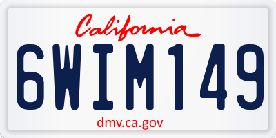 CA license plate 6WIM149