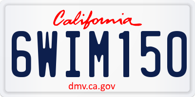 CA license plate 6WIM150