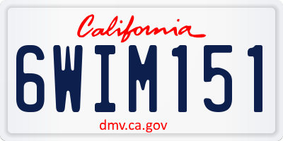 CA license plate 6WIM151