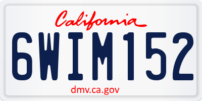 CA license plate 6WIM152