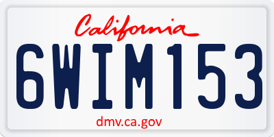 CA license plate 6WIM153