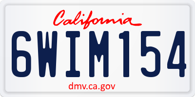 CA license plate 6WIM154