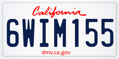 CA license plate 6WIM155