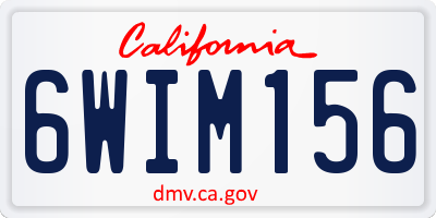 CA license plate 6WIM156