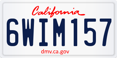 CA license plate 6WIM157