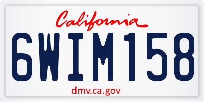 CA license plate 6WIM158