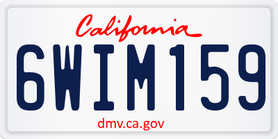 CA license plate 6WIM159