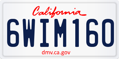 CA license plate 6WIM160