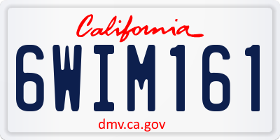 CA license plate 6WIM161