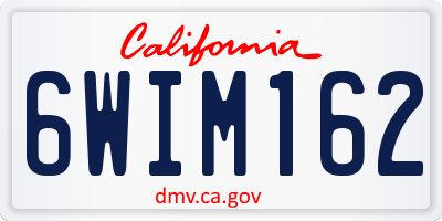 CA license plate 6WIM162
