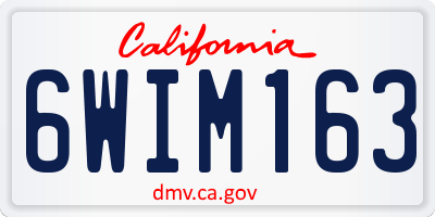 CA license plate 6WIM163