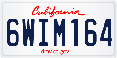 CA license plate 6WIM164