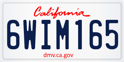CA license plate 6WIM165