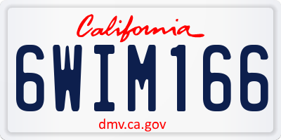 CA license plate 6WIM166