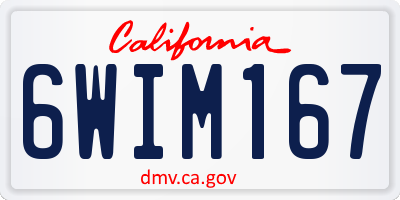 CA license plate 6WIM167