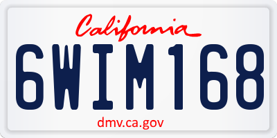 CA license plate 6WIM168