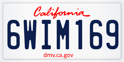 CA license plate 6WIM169