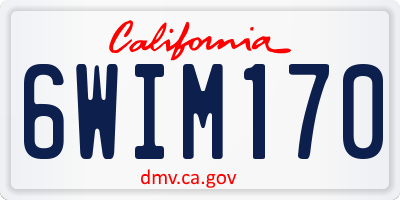 CA license plate 6WIM170