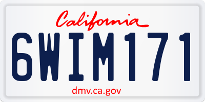 CA license plate 6WIM171