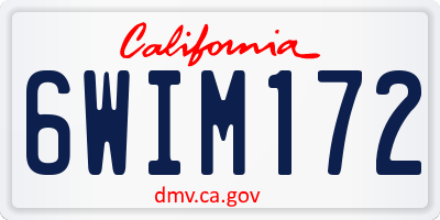 CA license plate 6WIM172