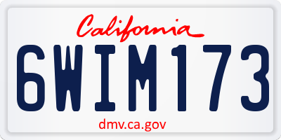 CA license plate 6WIM173