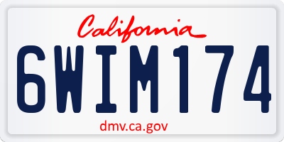 CA license plate 6WIM174