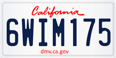CA license plate 6WIM175