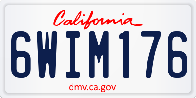 CA license plate 6WIM176