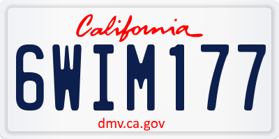 CA license plate 6WIM177