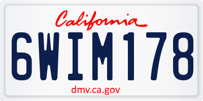 CA license plate 6WIM178