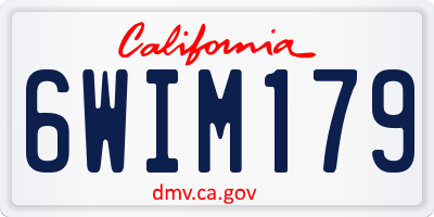 CA license plate 6WIM179