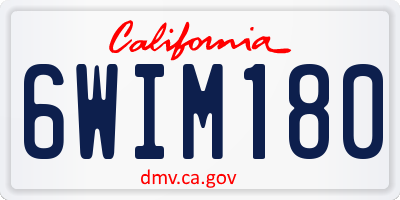 CA license plate 6WIM180