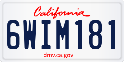 CA license plate 6WIM181