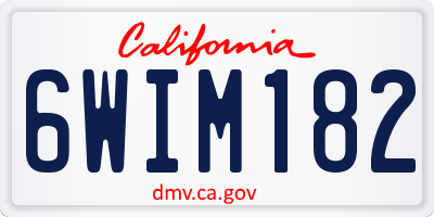 CA license plate 6WIM182