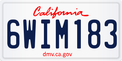 CA license plate 6WIM183