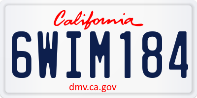 CA license plate 6WIM184
