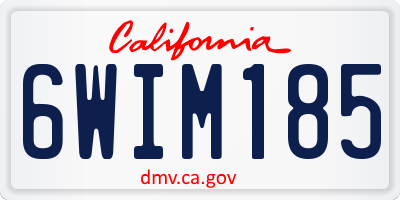 CA license plate 6WIM185