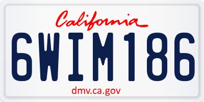 CA license plate 6WIM186