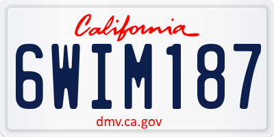 CA license plate 6WIM187