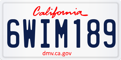 CA license plate 6WIM189