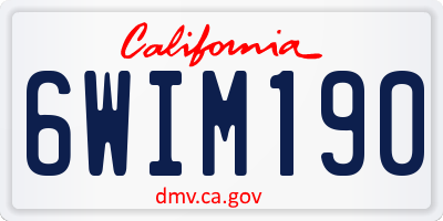 CA license plate 6WIM190