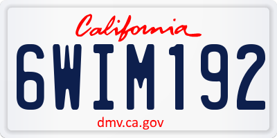 CA license plate 6WIM192
