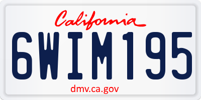CA license plate 6WIM195