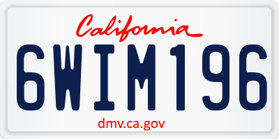 CA license plate 6WIM196