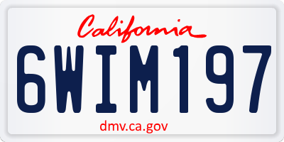 CA license plate 6WIM197