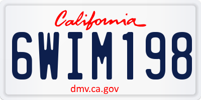 CA license plate 6WIM198