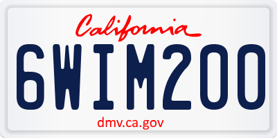 CA license plate 6WIM200